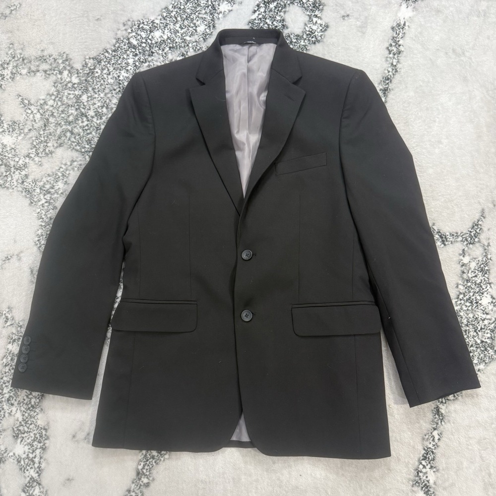 Haggar H26 Classic Fit Mens Blazer Size 38R Black Stretch Suit Jacket Sport Coat